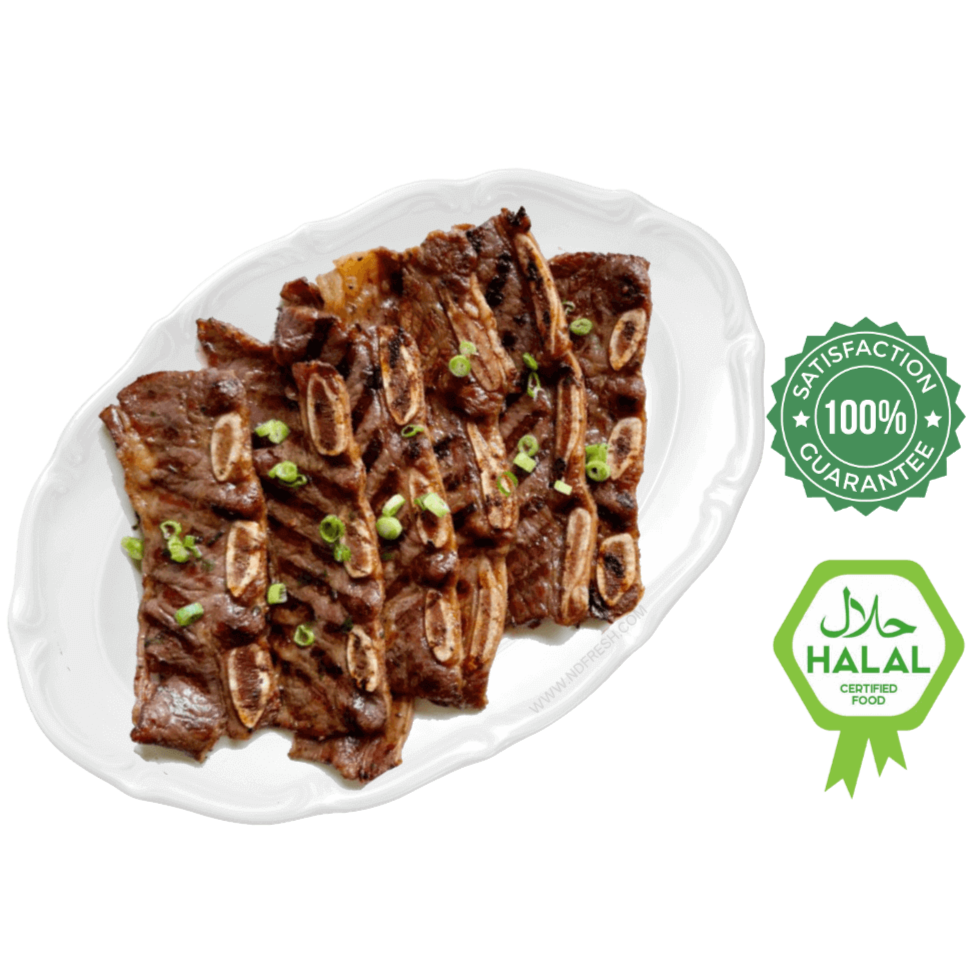 Marinated beef short ribs, flanken beef korean style galbi / kalbi