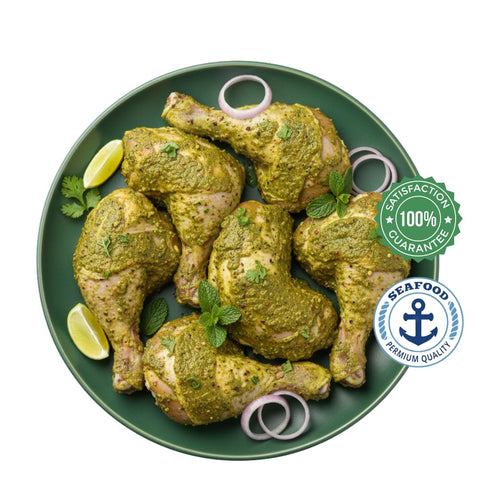 Green Hariyali Quarter Chicken – Mint & Coriander Marinated – Ready to Cook