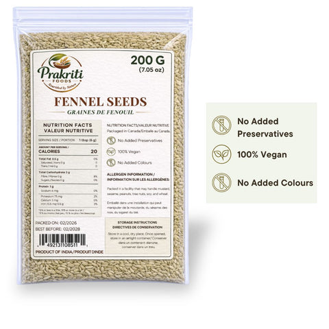 Prakriti Fennel Seeds – 200 g