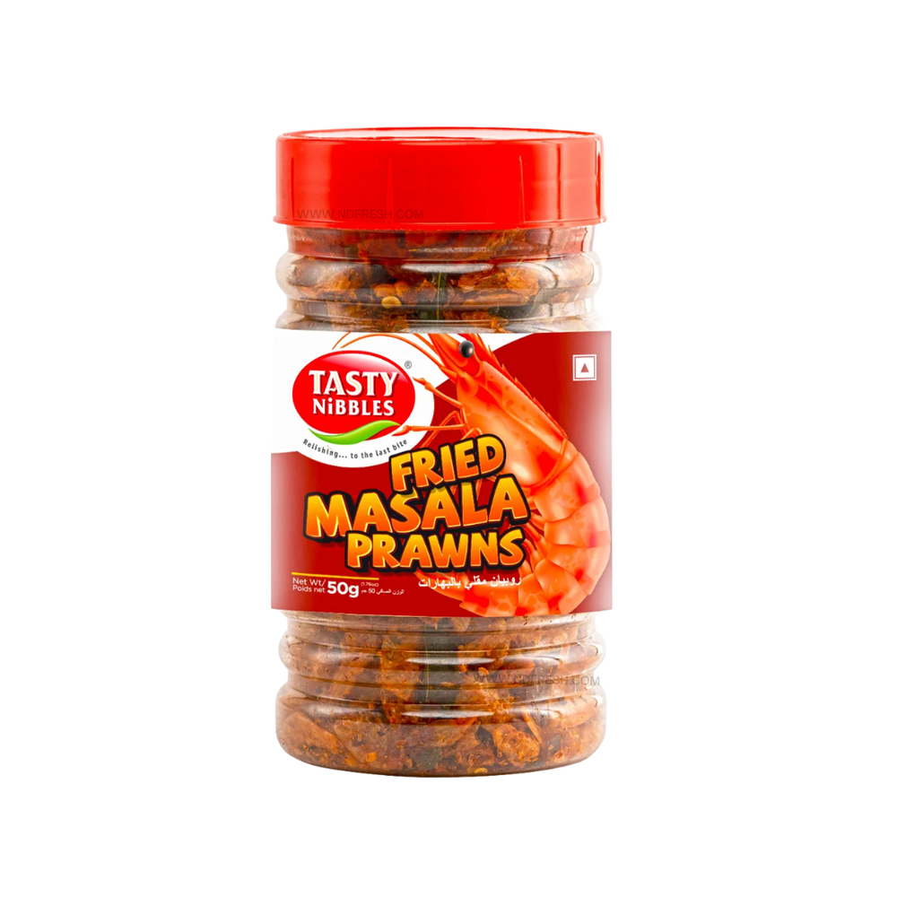 Tasty Nibbles Fried Masala Prawns – 50g Bottle